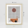 Plakat w ramie 40x50 - Symetria w Stylu Mid-Century - minimalistyczny obraz, mid-century styl - rama drewno