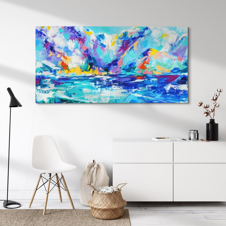 Obraz na płótnie 120x60 - Mistyka Górskich Marzeń - abstrakcja, pejzaż gór