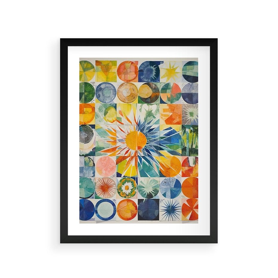 Plakat w ramie 30x40 - Rozkwitające Wzory Abstrakcji - abstrakcyjny obraz, mnogość kolorów - rama czarna