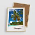 Plakat w ramie 50x70 - Oaza palm na plaży - palma, plaża - rama drewno