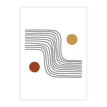 Plakat bez ramy 40x50 - Kontury Harmonii - nieregularne linie, koła