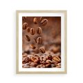 Plakat w ramie 40x50 - Kawiarniana atmosfera kawy - kawa, kawiarnia - rama drewno