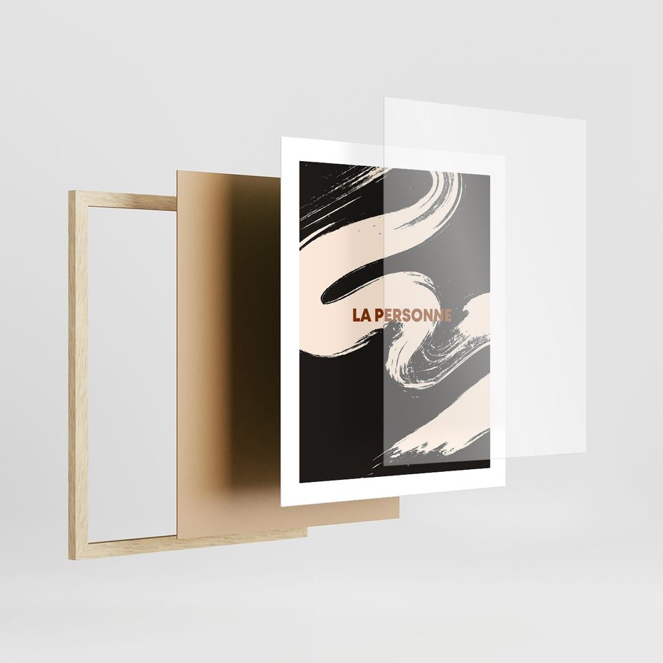 Plakat w ramie 40x50 - Ciemna Abstrakcja - abstrakcja w ciemnych kolorach, czarny - rama drewno