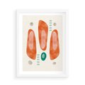Plakat w ramie 50x70 - Księga Barw - abstrakcyjne formy, dominujący kolor pomarańczowy - rama biała