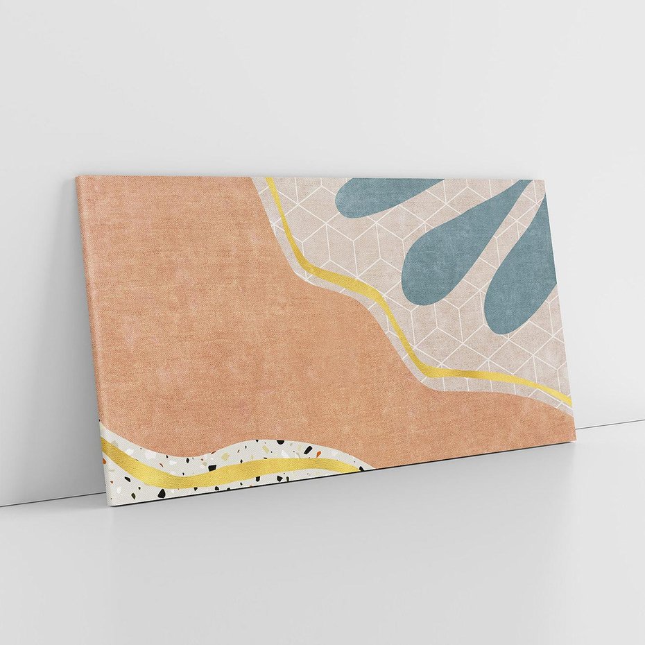 Obraz na płótnie 140x70 - Tańczący w deszczu pigmentów - abstrakcyjne formy, rozlane farby