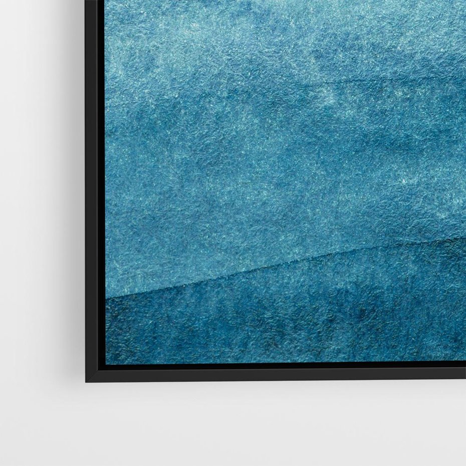 Obraz w ramie 50x50 - Kolorowe fale akwareli - akwarela, fale - rama czarna