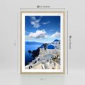Plakat w ramie 50x70 - Magiczne Widoki - Santorini, perspektywa - rama drewno