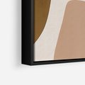 Obraz w ramie 50x70 - Harmonia chaosu i porządku - abstrakcyjne kształty, kolory beżu i brązu - rama czarna