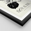 Plakat w ramie 50x70 - Odbicie kwiatowych chwil - kwiaty, typografia - rama czarna