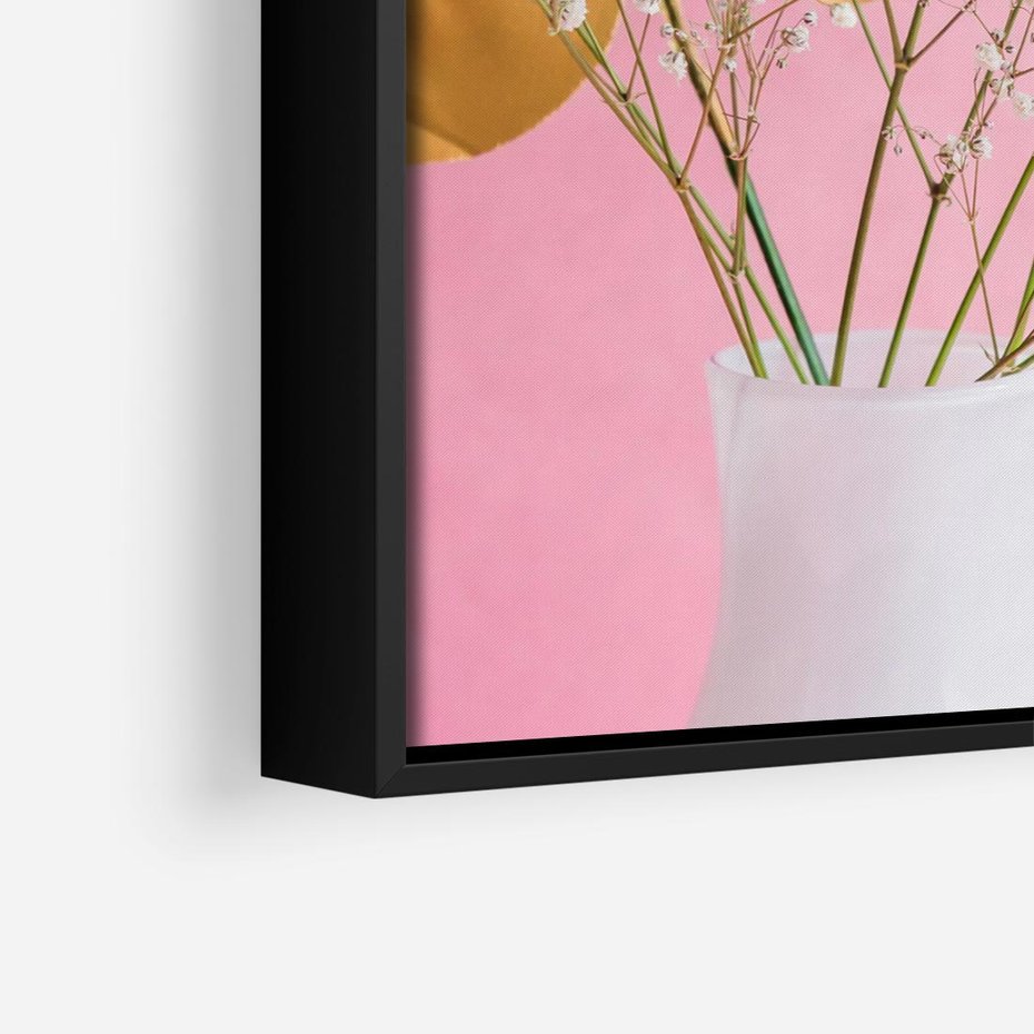 Obraz w ramie 50x50 - Przyjemność Złotej Natury - złote, liście - rama czarna