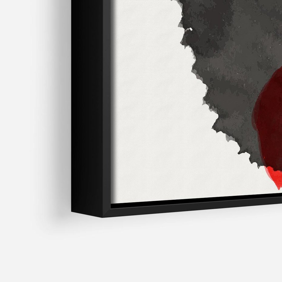 Obraz w ramie 50x50 - Wibracje Linii - abstrakcyjne nieregularne plamy, czarny - rama czarna