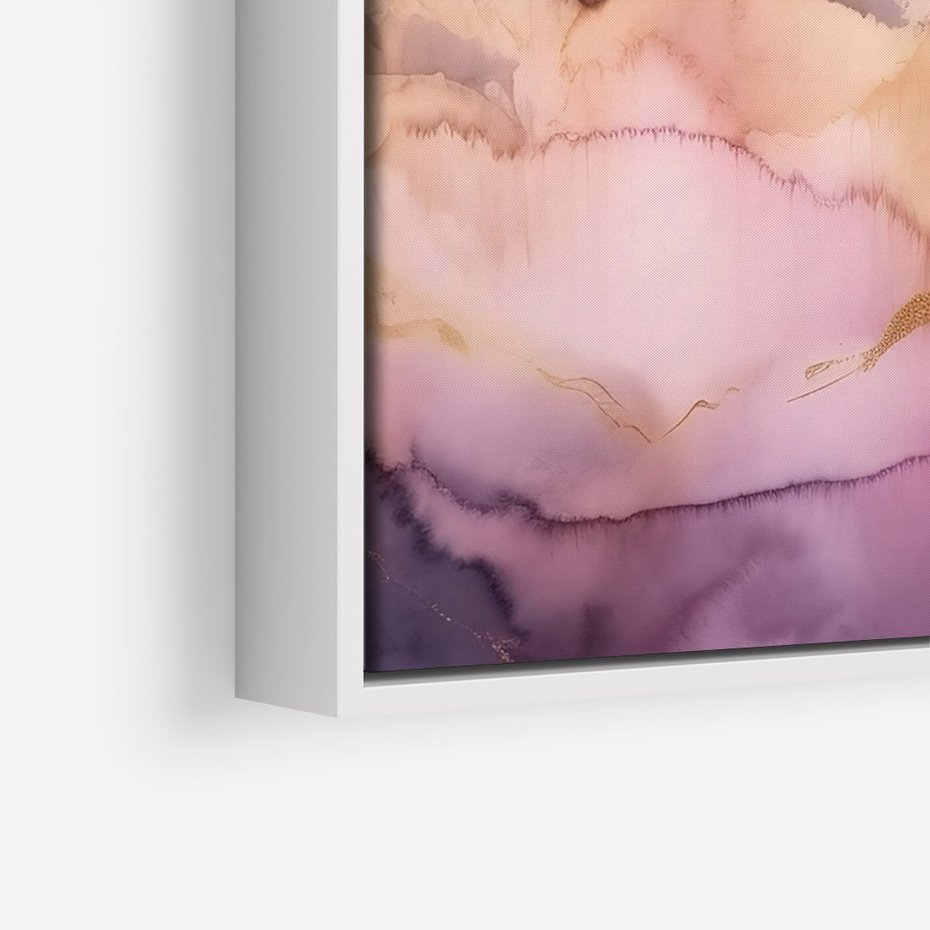 Obraz w ramie 50x70 - Pastelowe Wzgórza - pastelowe, różowe góry - rama biała