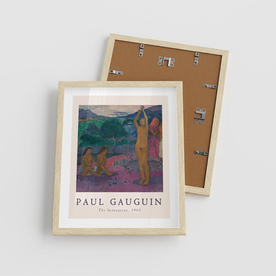 Plakat w ramie 40x50 - Reprodukcja Gauguina: Sztuka Egzotyczna na Plakacie - paul gauguin, plakat - rama drewno