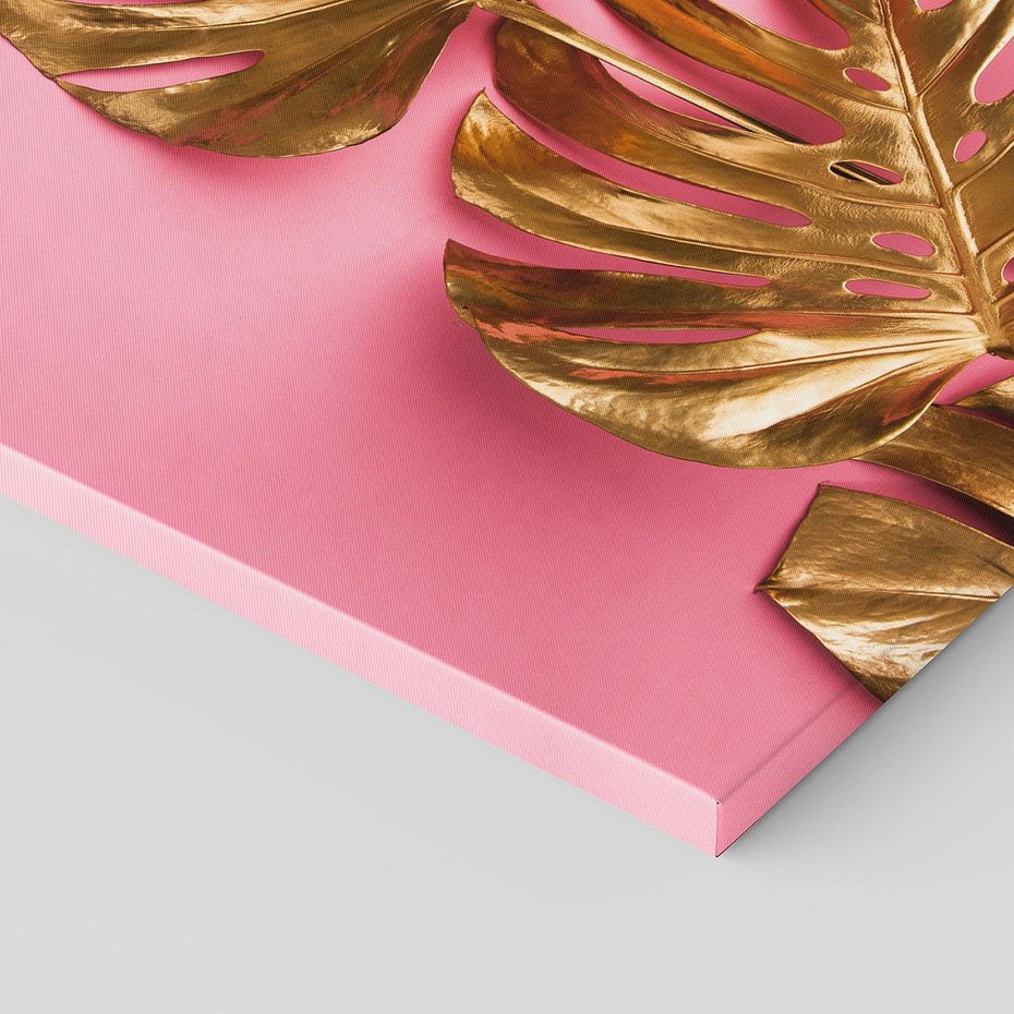 Obraz na płótnie 150x50 - Luksusowa Elegancja - złote, liście