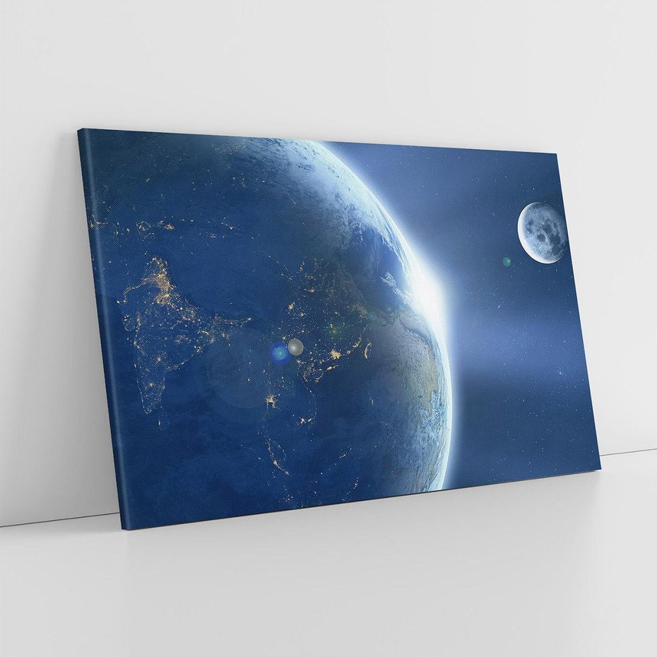 Obraz na płótnie 120x80 - Spotkanie księżyca i Ziemi - księżyc, ziemia