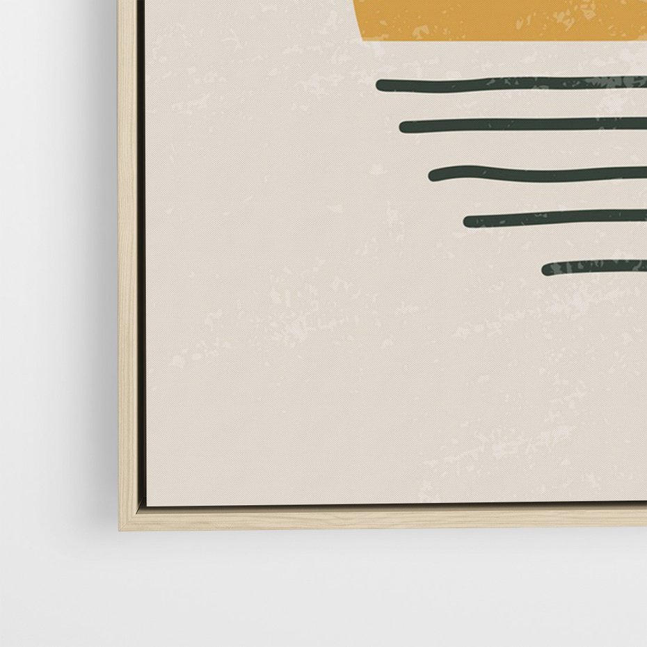 Obraz w ramie 50x70 - Krótka Forma - abstrakcyjna sztuka, boho kształty - rama drewno