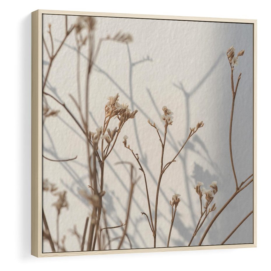Obraz w ramie 50x50 - Boho gałązki suche - gałązki, suche - rama drewno