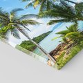 Obraz na płótnie 30x30 - Rajski wypoczynek - palmy, morze