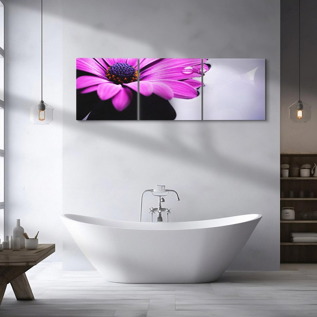 Obraz na płótnie 120x40 - kwiatowa harmonia - kwiat, SPA