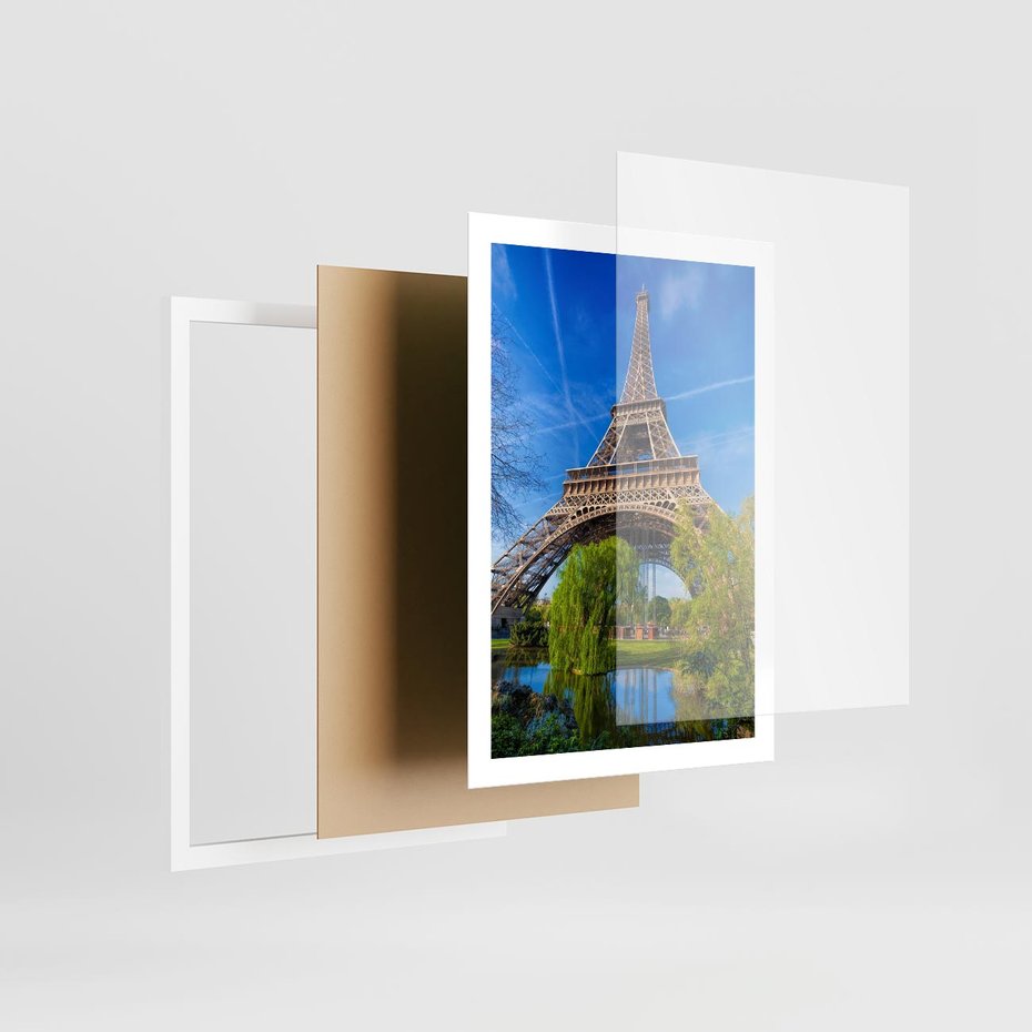 Plakat w ramie 50x70 - Wieża Eiffla w Paryżu - Eiffla, Paryż - rama biała