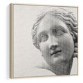 Obraz w ramie 80x80 - Szarość w Kamieniu - monochromatyczna marmurowa rzeźba, odcienie szarości - rama drewno