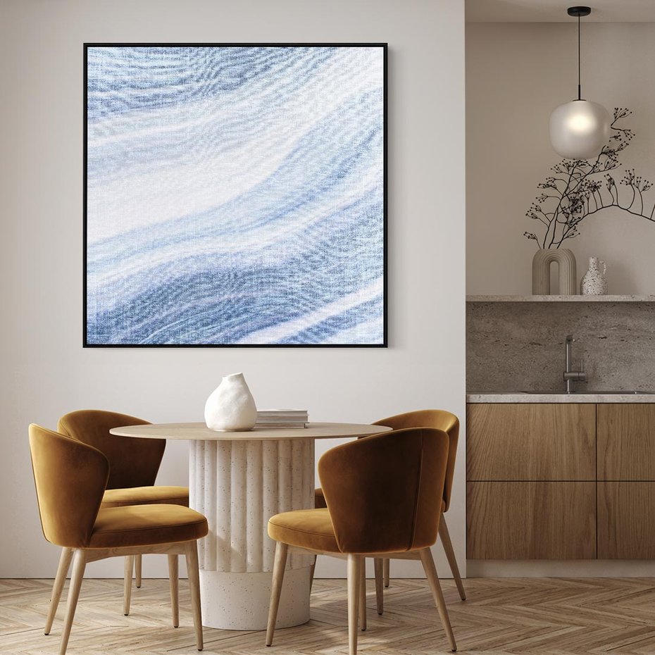 Obraz w ramie 50x50 - Abstrakcyjna akwarela - abstrakcja, akwarela - rama czarna