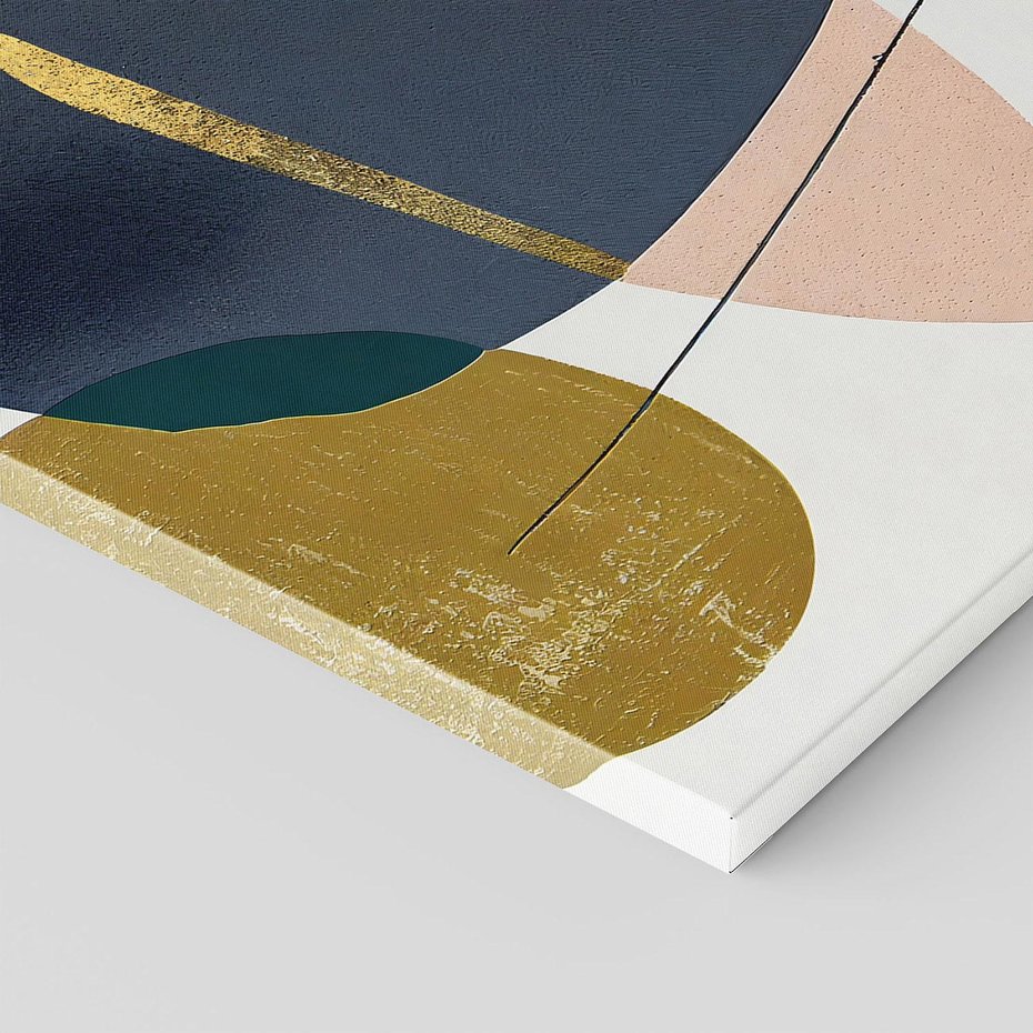 Obraz na płótnie 60x60 - Złoto Granatu - abstrakcyjne plamy koloru, złoto