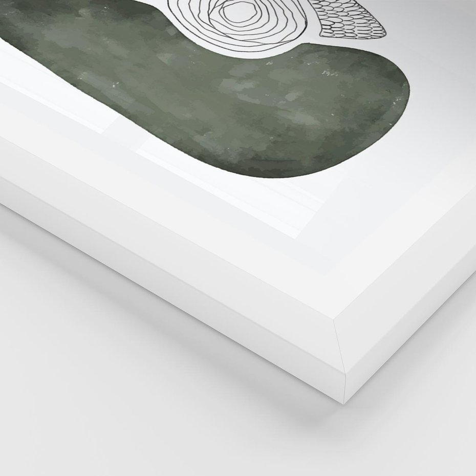 Plakat w ramie 50x70 - Owocowe Boho Inspiracje - minimalistyczny plakat, gruszka - rama biała