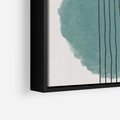 Obraz w ramie 50x50 - Podróżne Inspiracje - abstrakcyjna akwarelowa plama, nieregularne kreski - rama czarna