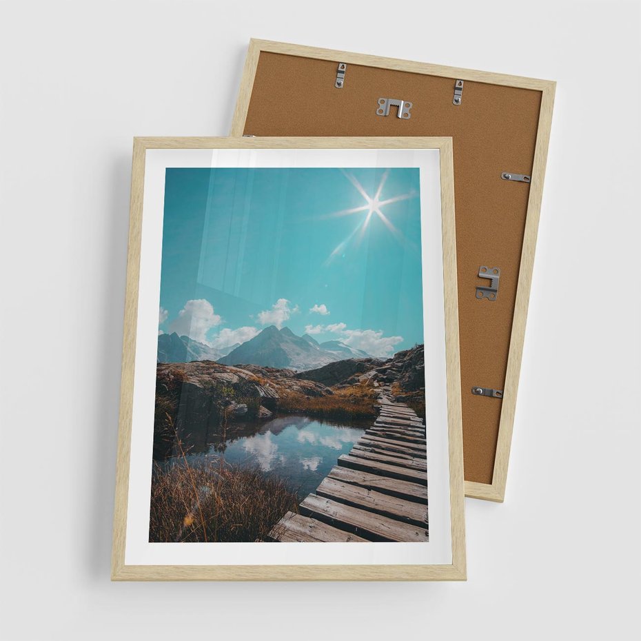 Plakat w ramie 50x70 - Inspirujący Pejzaż - ścieżka, górska - rama drewno
