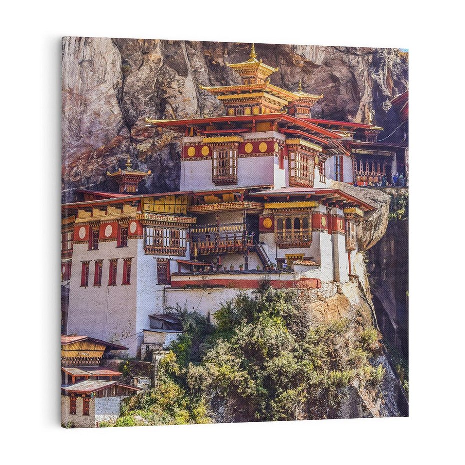 Obraz na płótnie 70x70 - Architektura Azji: Harmonia i Majestat - architektura, Azja