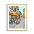 Plakat w ramie 50x70 - Kawiarenkowy Szkic - malowany, szkic - rama drewno