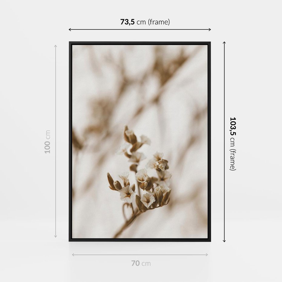 Obraz w ramie 70x100 - Kwiatowa suchość - kwiaty, susz - rama czarna