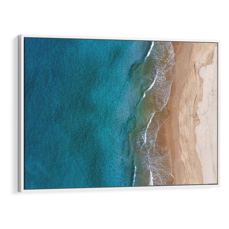 Obraz w ramie 70x50 - Spokój nad morzem - morze, plaża - rama biała
