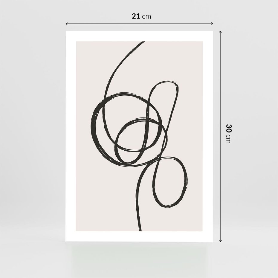 Plakat bez ramy 21x30 - Migotliwa Kreatywność - abstrakcyjne szkicowane linie, minimalizm