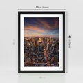 Plakat w ramie 30x40 - Miasto wieżowców w perspektywie - miasto, wieżowce - rama czarna