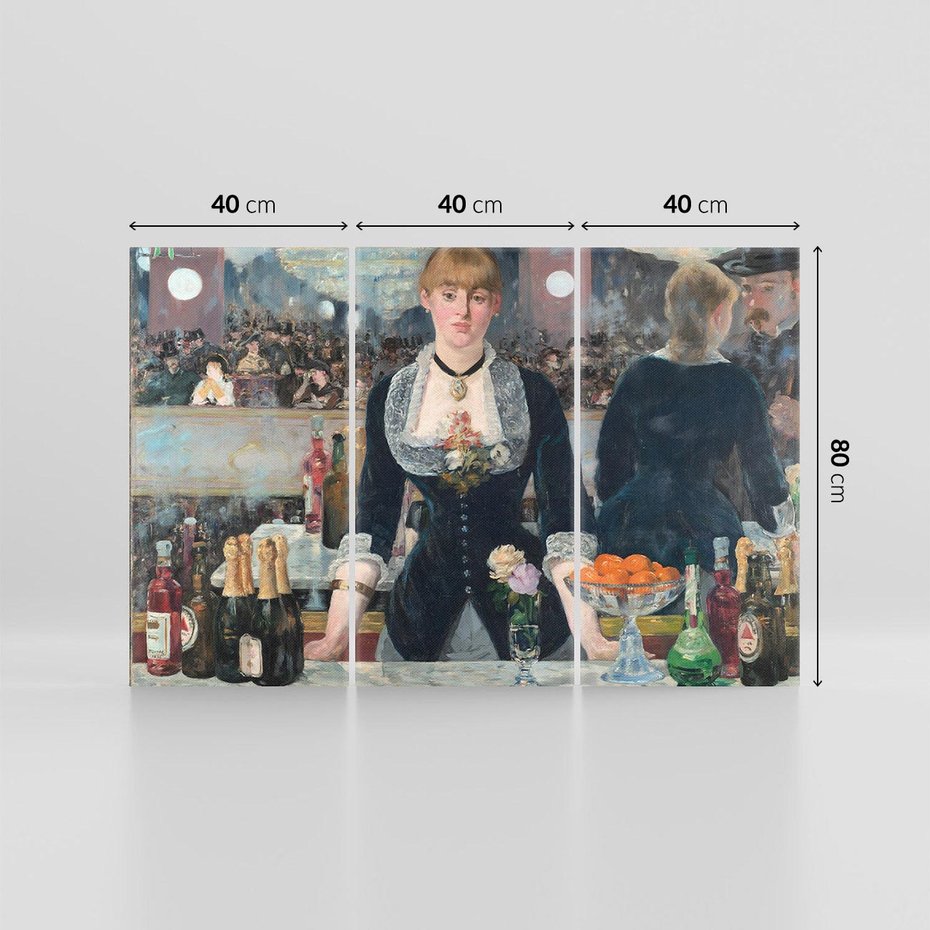 Obraz na płótnie 120x80 - "Bar w Folies-Bergère" (1882) Edouard Manet - Reprodukcja - reprodukcja, obraz na płótnie
