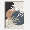 Obraz w ramie 80x120 - Symfonia skradzionych chwil - cienie liści palmy, beżowe tłó - rama drewno