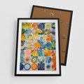 Plakat w ramie 50x70 - Rozkwitające Wzory Abstrakcji - abstrakcyjny obraz, mnogość kolorów - rama czarna