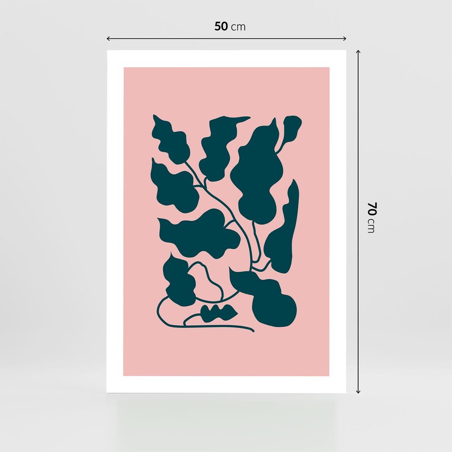 Plakat bez ramy 50x70 - Kształty Nieznanego Świata - abstrakcyjne liście, boho styl