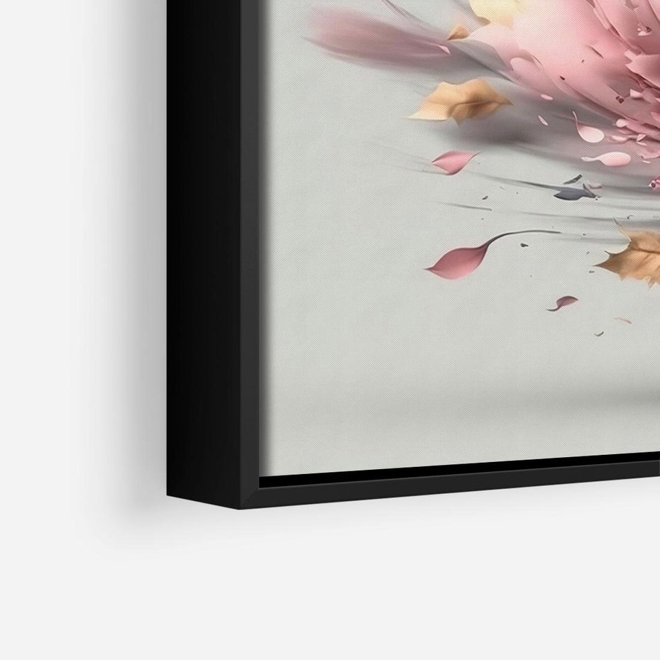 Obraz w ramie 70x50 - Kwiatowy Wir - nowoczesna grafika komputerowa, wir z kwiatów - rama czarna