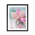 Plakat w ramie 40x50 - Kwiatowa harmonia hiacyntów - kwiaty, hiacynty - rama czarna