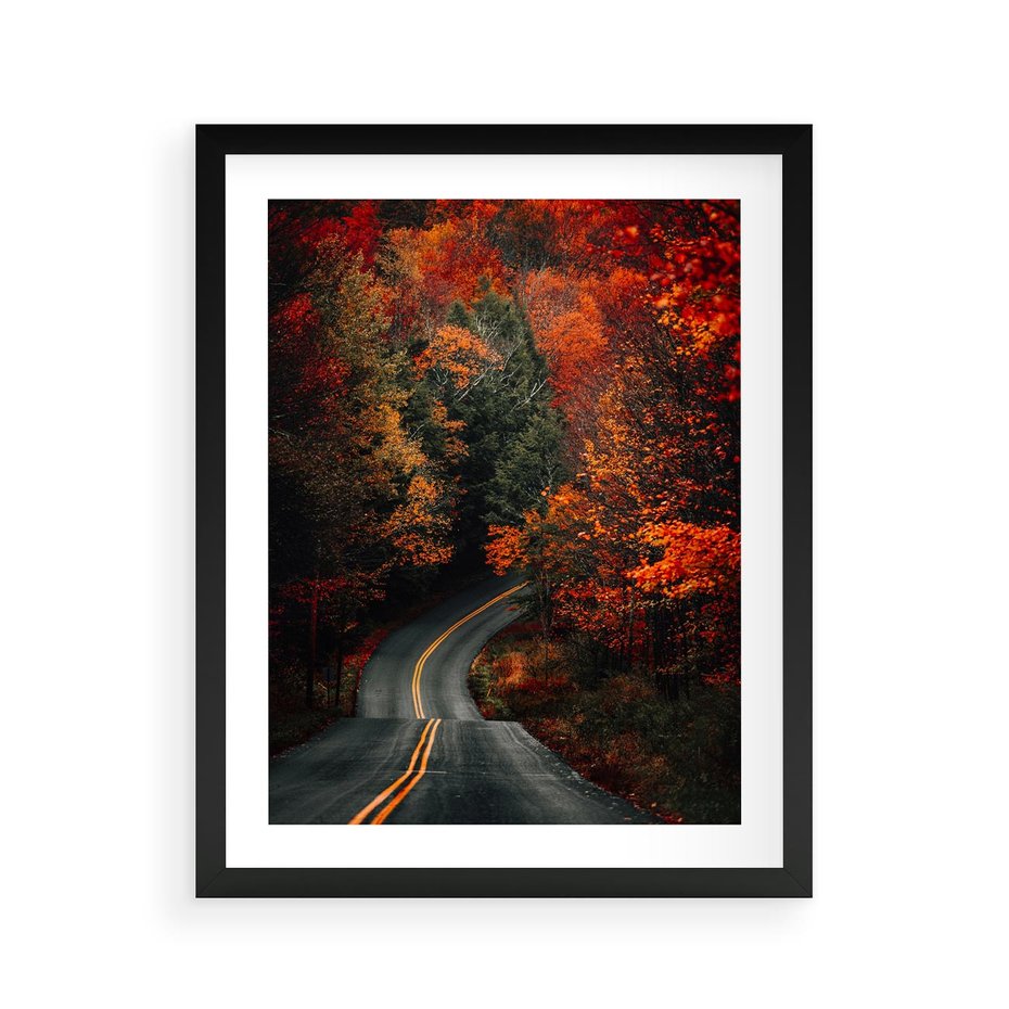 Plakat w ramie 40x50 - Jesienne Podróżowanie - fotografia, jesień - rama czarna