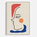 Obraz w ramie 50x70 - Impresje Kształtów - abstrakcyjny obraz, przypomina twarz - rama biała