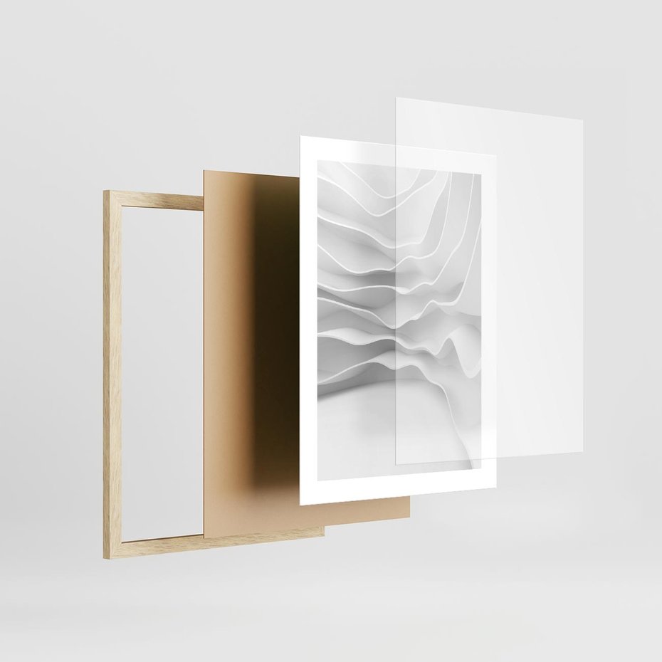 Plakat w ramie 30x40 - Żywa Natur - 3d, abstrakcja - rama drewno