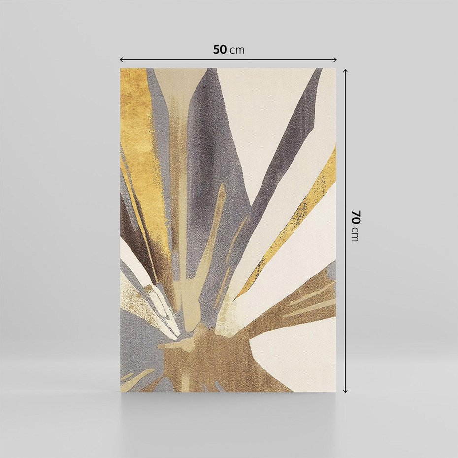 Obraz na płótnie 50x70 - Szept roślinnych emocji - olejna abstrakcja, złoto i brąz