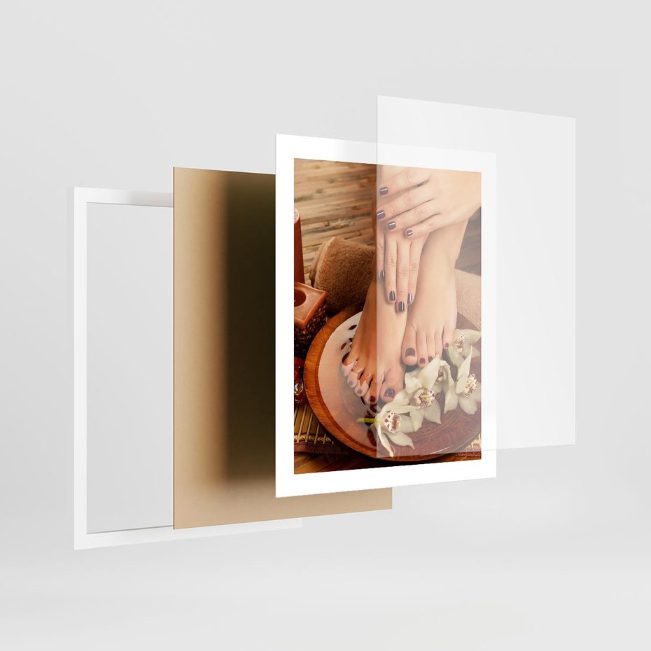 Plakat w ramie 40x50 - Relaksujące Spa i Perfekcyjny Manicure - spa, paznokcie - rama biała