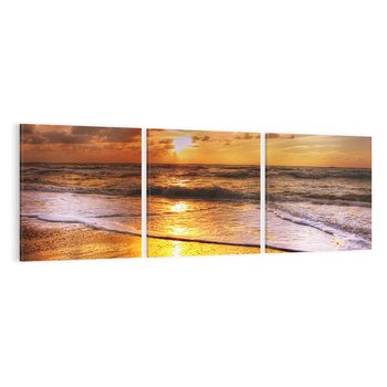 Obraz na płótnie 120x40 - Tropikalna wyspa nad oceanem - zachód, słońca