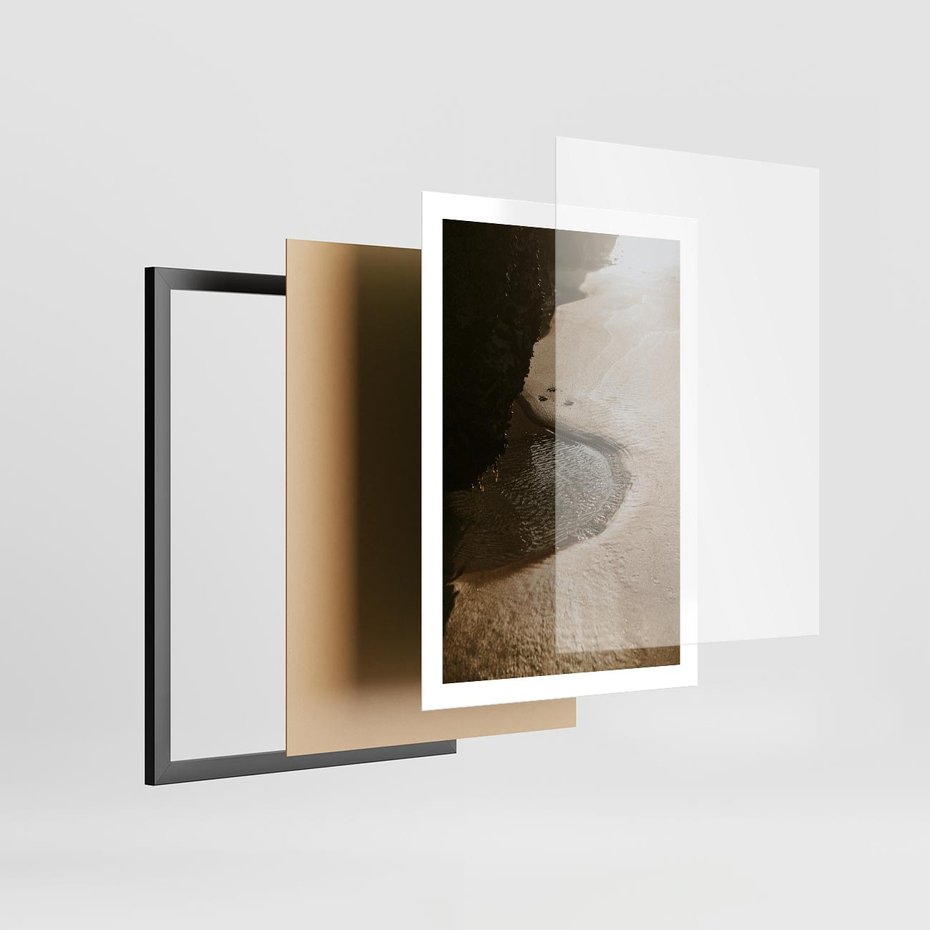 Plakat w ramie 50x70 - Relaksujący Raj - plaża, morze - rama czarna