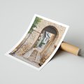 Plakat bez ramy 21x30 - Klimatyczna Uliczka w Grecji - uliczka, Grecja